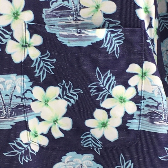 Tommy Bahama Mens Camp Shirt Blue Coconut Point Surf Shack Floral Sz XL - Picture 3 of 10